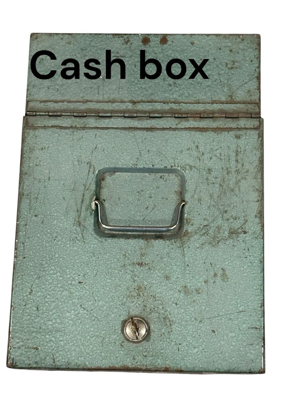 Vintage deluxe protecto Metal Cash Box green has key